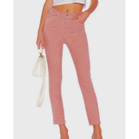 Citizens of Humanity Olivia High Rise Slim Ankle Skinny Jeans Pink Mist‎ 25 New - Picture 1 of 16
